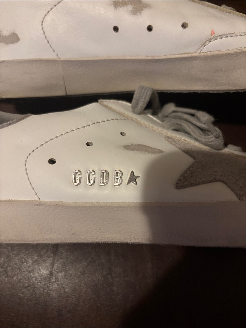 Golden Goose White Sneakers with Gray Star Accent - Picture 3 of 13